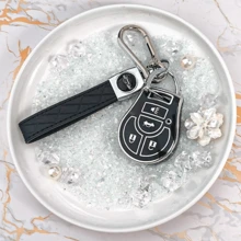 Ốp bảo vệ chìa khóa 4 nút cạnh thẳng, vỏ bảo vệ toàn diện cho Teana/Altima/Rogue, họa tiết hình thoi trang nhã. - Bộ dây có logo xe hơi - Xem 13