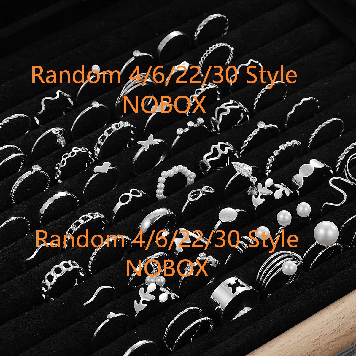 4-30pcs/Set Vintage Punk Infinity Symbol & Eye Design Rings, Multi-Layer Hollow Faux Pearl Stacking Rings, Women Daily Vacation Party Jewelry, Suitable As Gift For Girlfriend Or Best Friend (No Box) - Silver - View 1
