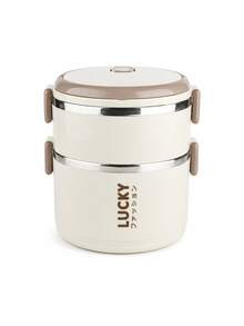 Stainless Steel Minimalist Portable Lunch Box, Multi-Layer Square Bento Box, Leak-Proof & Insulated Lunch Container Suitable For Office Workers & Students, Can Hold Rice, Dishes, Fruits & Snacks - White - View 11