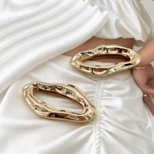 Kẹp khăn quàng cổ kim loại tối giản hình dạng bất thường, móc cài phía trước áo ngực, khóa thắt lưng áo khoác thời trang, quà tặng Ngày của Mẹ, quà tặng bạn thân. - A - Xem 4