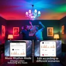 3pcs, RGBCW Smart LED Bulbs, 16 Million Colors LED Light Bulbs, Music Sync Dimmable With 28 Preset Scenes, Countdown Timer Auto On/Off, A19 E26 9W 60W Equivalent, App Remote Control For Home Bedroom Party Decor - Xem 5
