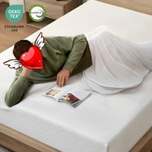 Colchón de tamaño individual, colchón de espuma de memoria de gel de 6 pulgadas en una caja, libre de fibra de vidrio, transpirable para un sueño talla grande fresco, con soporte y alivio de la presión, certificado CertiPUR-US, color blanco - Blanco - Ver 8