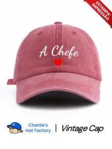 两顶“A Chefe & O Refém”印花水洗棒球帽,情侣套装,多种复古颜色可选,趣味巴西情人节礼物,幽默标语,沙滩旅行 - A Chefe & O Refém - 查看 3
