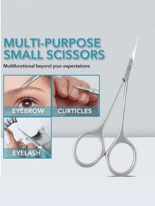 1pc Professional Nail Clipper Scissors, Stainless Steel Material, Dual Function As Nail Clipper And Cuticle Trimmer. This Professional Clipper And Scissors Are Precision-Designed For Thick Nails, Suitable For Manicure And Pedicure. It Features A Soft Grip And 25-Degree Angled Ultra-Sharp Blades For Precise Trimming. Also Suitable For Eyebrow Trimming, Eyelash Trimming, Manicure And Pedicure. - Multicolor - View 4