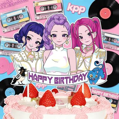 1pc 2026 New Girl Group Birthday Party Decorative Picks Decoration Supplies K-POP Themed Party Dress-Up