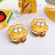 SpongeBob SquarePants 10 pièces/5 pièces Broche "Famille" mignonne et amusante, convenant pour être attachée aux vêtements, sacs ou sacs à dos. Excellent comme cadeau amusant pour les amis et la famille, récompenses en classe ou faveurs de fête. Idéal pour les anniversaires, la fête des mères, la saison des mariages, la Saint-Valentin, Thanksgiving et le Nouvel An. (Styles aléatoires) - Multicolore - Voir 8