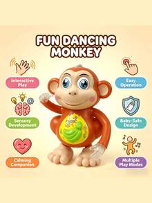 Electric Monkey Toy, Glowing Dancing Music Baby Toy, Electric Toy With Music - Interactive Baby Learning Toy, Suitable For Children 2 Years And Older - Multicolor - View 4