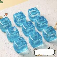 捏压减压软橡胶玩具压力球，3.5厘米/1.38英寸，内含雪花，带来极致柔和冰凉的触感，雪花造型安静美观，方形设计，舒缓焦虑，回弹缓慢，可作为课堂奖励，帮助平静情绪。 - 藍色 - 查看 3
