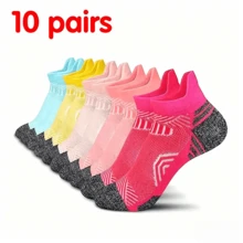10 Pairs/5 Pairs Women's Sports Socks, Compression Running Socks, Comfortable Soft Cuff - Multicolor - View 9