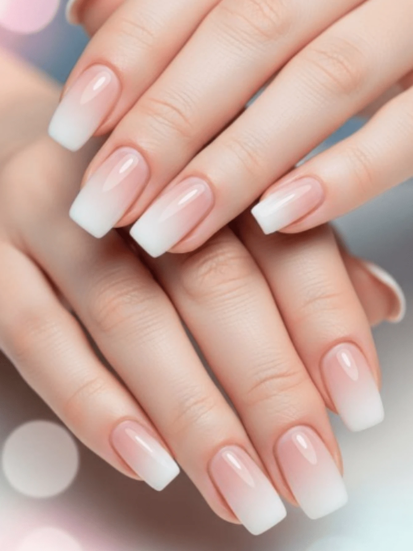 Bộ 24 móng tay giả vuông ombre, thời trang và thanh lịch, phù hợp cho nữ giới, dự tiệc và sử dụng hàng ngày, dễ dàng dán và có thể tái sử dụng, kèm theo gel dán và dũa móng. - Nhiều màu - Xem 1