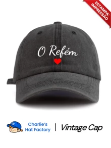 两顶“A Chefe & O Refém”印花水洗棒球帽,情侣套装,多种复古颜色可选,趣味巴西情人节礼物,幽默标语,沙滩旅行 - A Chefe & O Refém - 查看 4