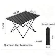 Outdoor Camping Table (With Storage Bag), Folding Table, Compact & Portable, Aluminum Alloy Material, Sturdy & Durable, Suitable For Picnic And Backyard Use - Multicolor - View 2