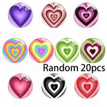 10/20pcs 25mm Colorful Heart Shaped Cabochon Stickers, Suitable For Handmade DIY Jewelry, Keychains, Pendants, Fridge Magnets And Other Accessories, Unisex For Couples, Practical And Versatile For Daily Use, Perfect Gift Choice - Multicolor - View 8