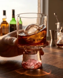 An 11.5 Oz Pink Mountain-Themed Drinking Mug, A Sophisticated And Uniquely Designed Stemmed Glass For Drinks, Coffee, Ice Cream Cones, And Wine, Perfect As A Gift For Christmas, Halloween, Thanksgiving, And Other Holidays. - Xem 3
