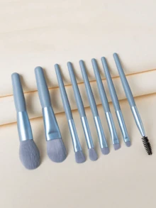 8pcs/Set Random Color Makeup Brush Set, With Portable Storage Case, Professional Blush, Highlighter, Eyeshadow, Foundation, Concealer, Eyebrow Brushes, Suitable For Beginners - Multicolor - View 5