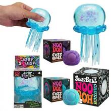 Multi-Style Squeeze Stress Relief Toys Set, Jelly Squish / Nice Cube / Snow Ball / Fuzz Ball, Soft TPR Squishy Toys With Different Textures, Portable Sensory Decompression Toys - A - không có hộp - Xem 1