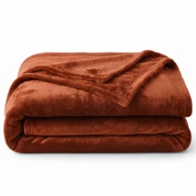 Microfiber Blanket Throw 2.40m X 2.00m Sofa Decoration For Couples - 亮橙色 - 查看 2