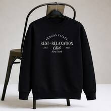 Crew Neck Sweatshirt, Relaxed Style, Sweater For Winter, Premium Comfort Outerwear. - WHITE aND BLUE - View 2