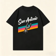 Fiesta Stripes San Antonio Spurs Unisex Casual Tee - màu đen - Xem 1