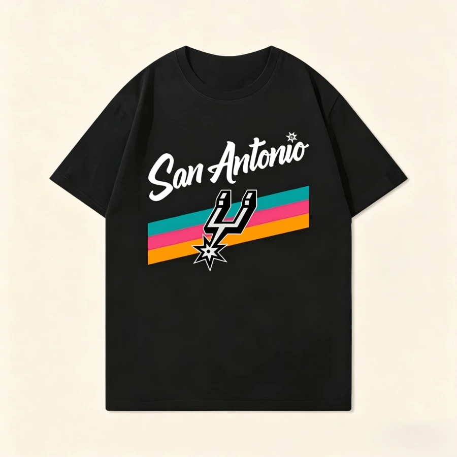Fiesta Stripes San Antonio Spurs Unisex Casual Tee - màu đen - Xem 1