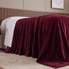 Microfiber Blanket Throw 2.40m X 2.00m Sofa Decoration For Couples - 紅木色 - 查看 3