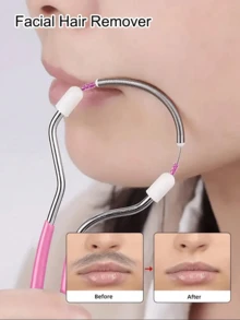 女士面部脱毛器，弹簧式脱毛器，适用于脸颊和眉毛，美容院和旅行必备的护发产品和配件 - 彩色 - 查看 2