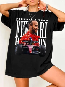 Unisex Softstyle T-Shirt L-LewisS H-HamiltonS F-FormulaS One, British Racing Driver, F1 Racer The Eras - 黑色 - 查看 1