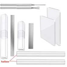 Juego de herramientas profesionales para esculpir arcilla blanda - Tablero de modelado rectangular transparente, aguja de detalle para dar forma, rodillo hueco de acrílico, cuchillo de dar forma, herramientas de corte/rebanado de cerámica, juego de impresión de textura, accesorios para escultura artesanal - Multicolor - Ver 15