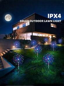 Valentine's Day Solar Lamp / Outdoor LED Lamp - Colorful Sparkling Garden Lamp, Elegant Fireworks Design, Romantic Outdoor Decorative Lawn Lamp, Stainless Steel Waterproof Material, Suitable For Gardens, Patios, Porches, Weddings, Parties, Gifts - Multicolor - View 7