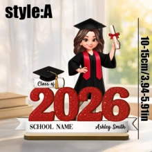 2026-2027 個性化畢業紀念牌，適合作為畢業禮物送給畢業生、女兒、兒子，可自定義姓名和畢業年份，也可自定義髮型、服裝、姓名、畢業日期，獨特的家居裝飾和禮物，適用於畢業、生日、週年紀念、情人節、母親節、兒童節、父親節、畢業典禮、婚禮、喬遷、客廳裝飾、紀念牌 - C-畢業插排 - 查看 18