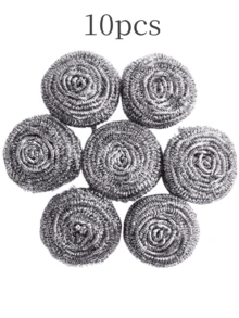 1/10/20pcs Stainless Steel Cleaning Balls, Multi-Functional Kitchen Cleaning Brushes. Essential Cleaning Tools For Home, Outdoor And BBQ Areas. 2-In-1 Sponge Cleaning Balls, Suitable For Kitchen, Bathroom And Various Household Items. - Multicolor - View 10