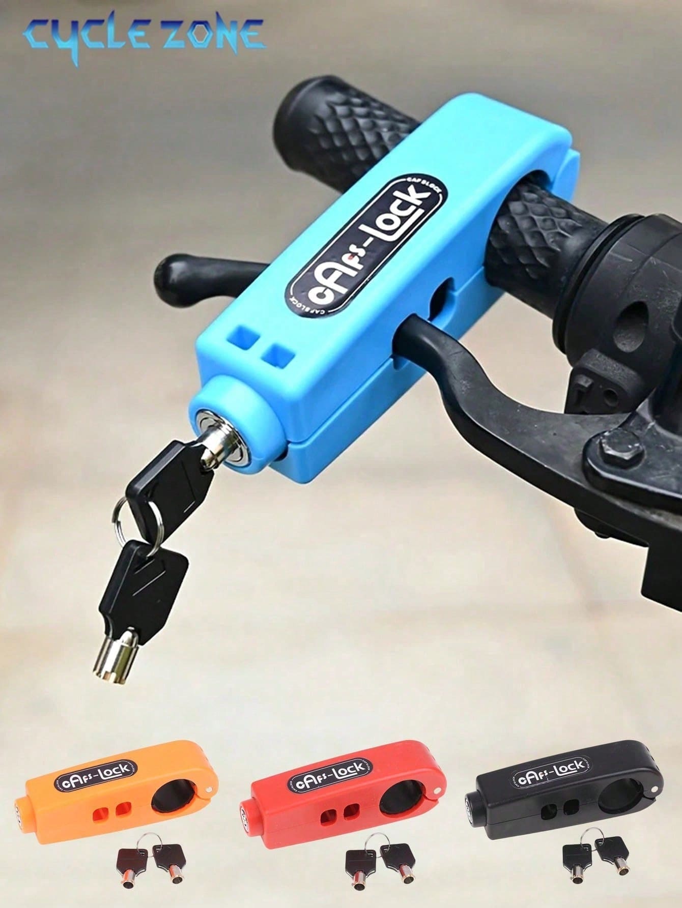 Universal Motorcycle Throttle Lock - Portable 3-Hole Handlebar Lock Suitable For Scooters, E-Bikes, Mopeds, Anti-Theft Clamp With Integrated Brake Lever, Adjustable Black Clamping Device