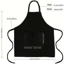 1pc Adjustable Apron With Long Tie, 2 Pockets, Waterproof Cooking Chef Apron - Multicolor - View 3