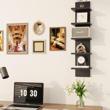 Adjustable Wall-Mounted Display Rack, 5-Tier Design, Modern Home Decor Storage Shelf For Bathroom, Bedroom, Living Room, Office - Suitable For Cosmetics, Figurines, Dolls, Statues And Toys, Combines Aesthetics And Functionality! - Black and White - View 6