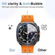 3pcs Tempered Glass Screen Protector For Galaxy Watch 5/6 (40mm/44mm/47mm), Bubble-Free, With Alignment Tool Kit, Easy One-Click Installation, Ideal Choice For Watch Accessory Buyers And Tech Enthusiasts - 3pcs, GPS Tracking Device for Watch 6 44mm - View 5