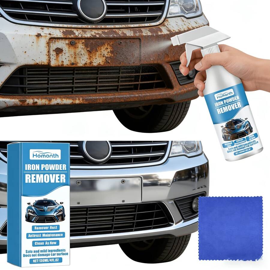 Homonth Automotive Iron Powder Rust Remover, Iron Powder Remover, Instant Removal Spray, Automotive Maintenance Cleaning Rust Remover, Suitable For Very Suitable For Cars, Motorcycles And Metal Surfaces, Painted Surfaces.