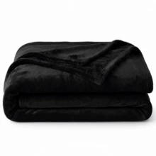 Microfiber Blanket Throw 2.40m X 2.00m Sofa Decoration For Couples - 黑色 - 查看 2
