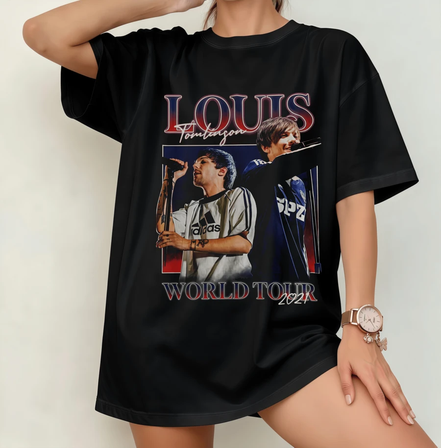 Louis World Tour 2021 Concert T-Shirt | Gender-Neutral Oversized Fan Shirt Black - Black - View 1