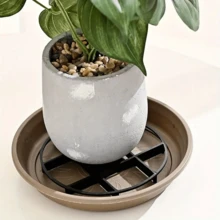 5-Piece Planting Tray Set: Brand New Drainage Rack, Corrosion Resistant, Reusable Mesh Mat, Breathable Plastic Base, Round Plastic Plant Tray Set, Indoor And Outdoor Plant Riser, Plant Pot Holder, Suitable For Indoor And Outdoor Gardening Activities. - Multicolor - View 7