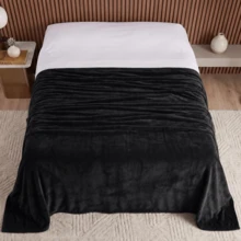Microfiber Blanket Throw 2.40m X 2.00m Sofa Decoration For Couples - 黑色 - 查看 4