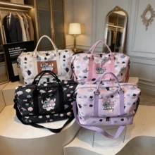 1 chiếc túi xách du lịch cỡ lớn có thể mở rộng, in hình hoạt hình Stitch dễ thương, được Disney ủy quyền. - Màu be - Xem 1