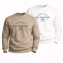Crew Neck Sweatshirt, Relaxed Style, Sweater For Winter, Premium Comfort Outerwear. - BLACK aND GRAY - View 4