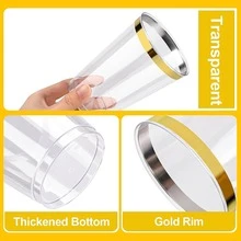 Bộ 20 ly hình máy bay màu vàng 10oz, ly rượu vang, ly kem, ly sâm panh tái sử dụng, thích hợp cho đám cưới, tiệc tùng, ngày lễ và các sự kiện khác nhau. - Vàng - Xem 3