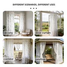 1 Panel Butterfly Floral Outdoor Sheer Curtain, Lace Transparent Butterfly & Floral Pattern Window Curtain, Top Rope Design, Suitable For Outdoor Gazebo, Patio, Porch Decor - Multicolor - View 8