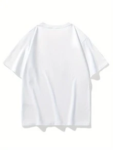 No Es Gran Cosa, Mantén la Calma. Camiseta de  Puro de Manga Corta para Hombres, Divertida y Transpirable para el Verano, Gato Naranja - Blanco - Ver 3