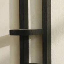 現代黑色長方形壁掛式植物架，極簡木框懸掛花架，適合擺放小型植物與花瓶，理想的客廳與臥室裝飾 - 黑色 - 查看 5