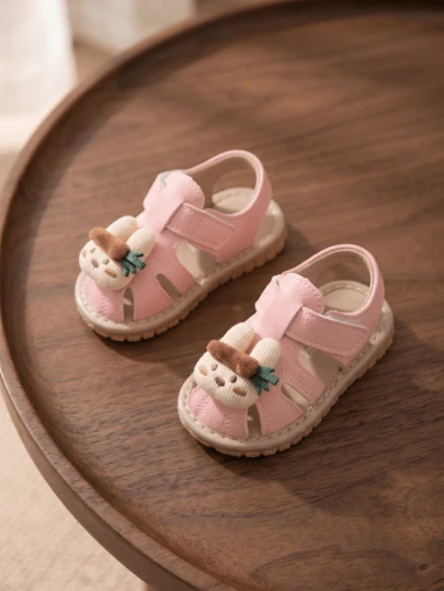 1 Pair Cute 3D Flower, Rabbit, Carrot Design Baby Sandals