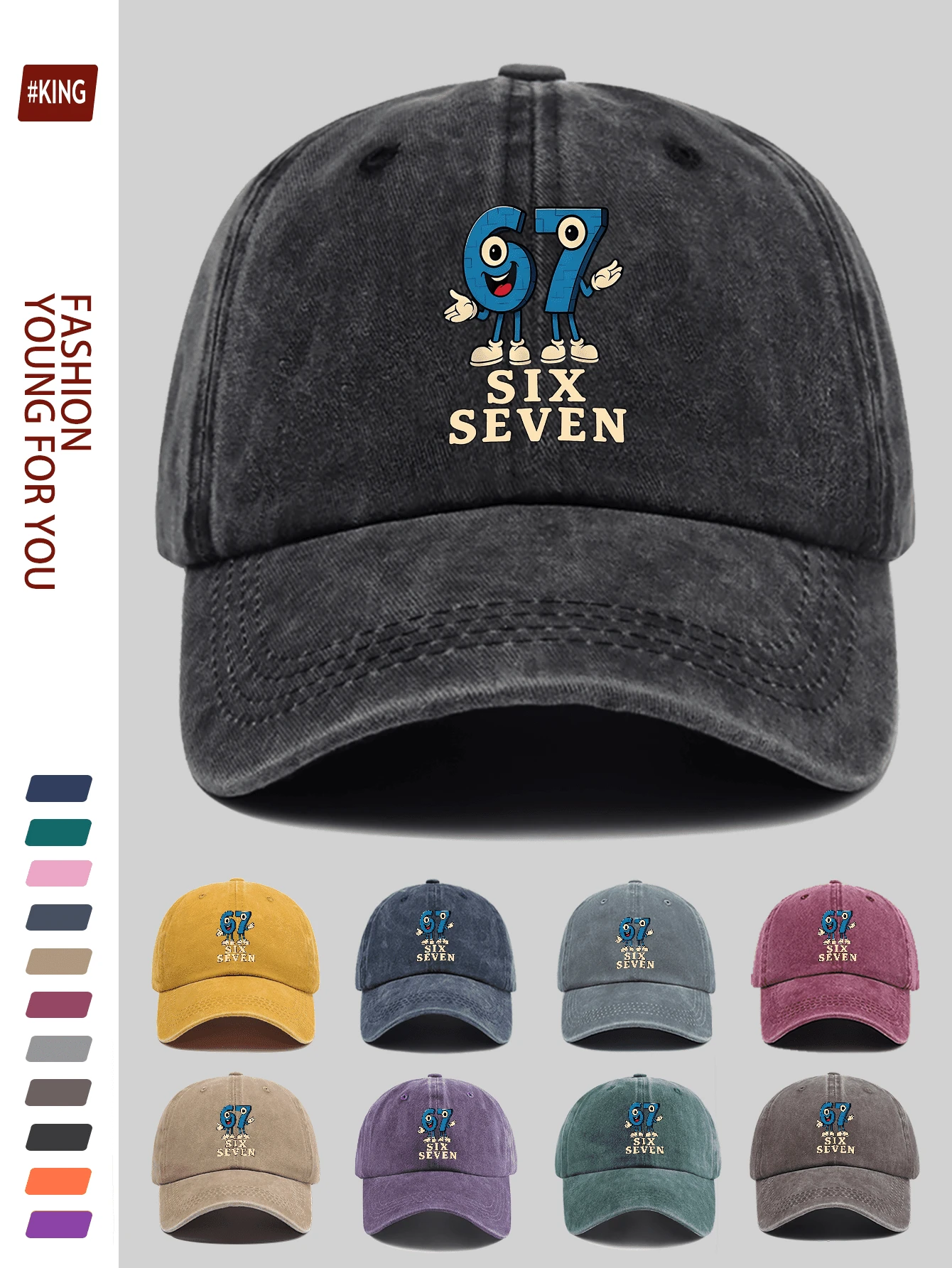 1pc #67 Artistic Print Outdoor Fishing Sun Hat, Comfortable Breathable Lightweight, Adjustable Size, Decorated With Interesting Blue Letter Print, Essential Item For Minimalist Enthusiasts, Suitable For Fishing, Fly Fishing, Hiking, Hunting, Camping, Picnicking, Beach Vacation And Other Outdoor Activities, Also An Ideal Gift For Valentine's Day, Father's Day, Carnival, Halloween And Other Holidays For Family And Friends - A - View 1