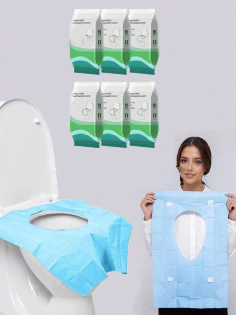 10/20/30/40/50/60pcs Disposable Toilet Seat Covers, Waterproof & Portable, Extended Paper Toilet Mats, Suitable For Hotels, Public Places, Travel, Leisure Clubs And Home Use