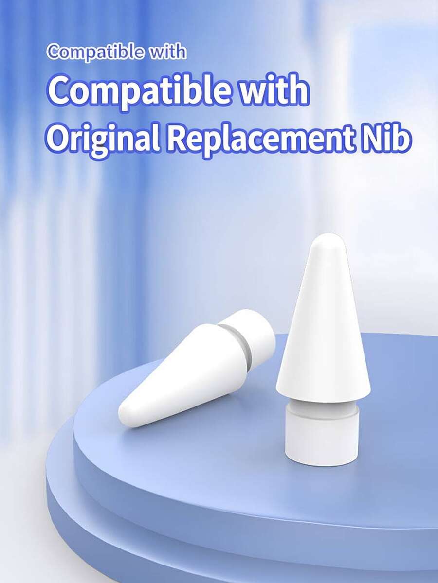 Eight Nibs Packed In A Transparent Box. Replacement Tip Compatible With Apple Pencil 1st/2nd Generation Stylus Nib Special Tip For IPad Stylus Capacitive Pen - White - View 1